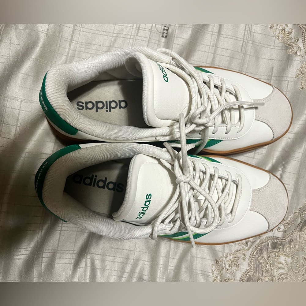Adidas Classic White and Green Shoes